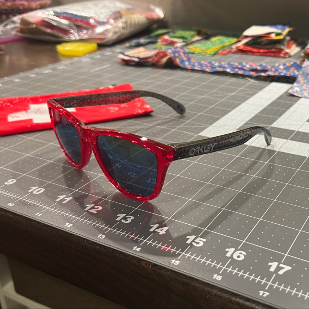 Oakley Frog Skins Vibrant Red and Black Sunglasses